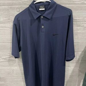 Nike Golf Dri-Fit Men's Navy-Blue Short Sleeve Polo Golf Shirt Size Medium